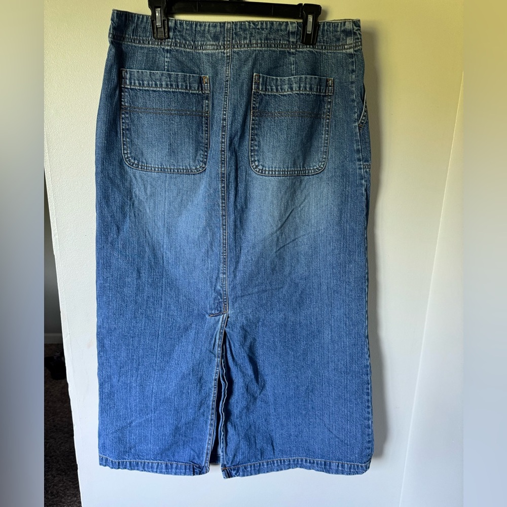 Vintage y2k Old Navy Blue Jeans Denim Skirt - Picture 2 of 7